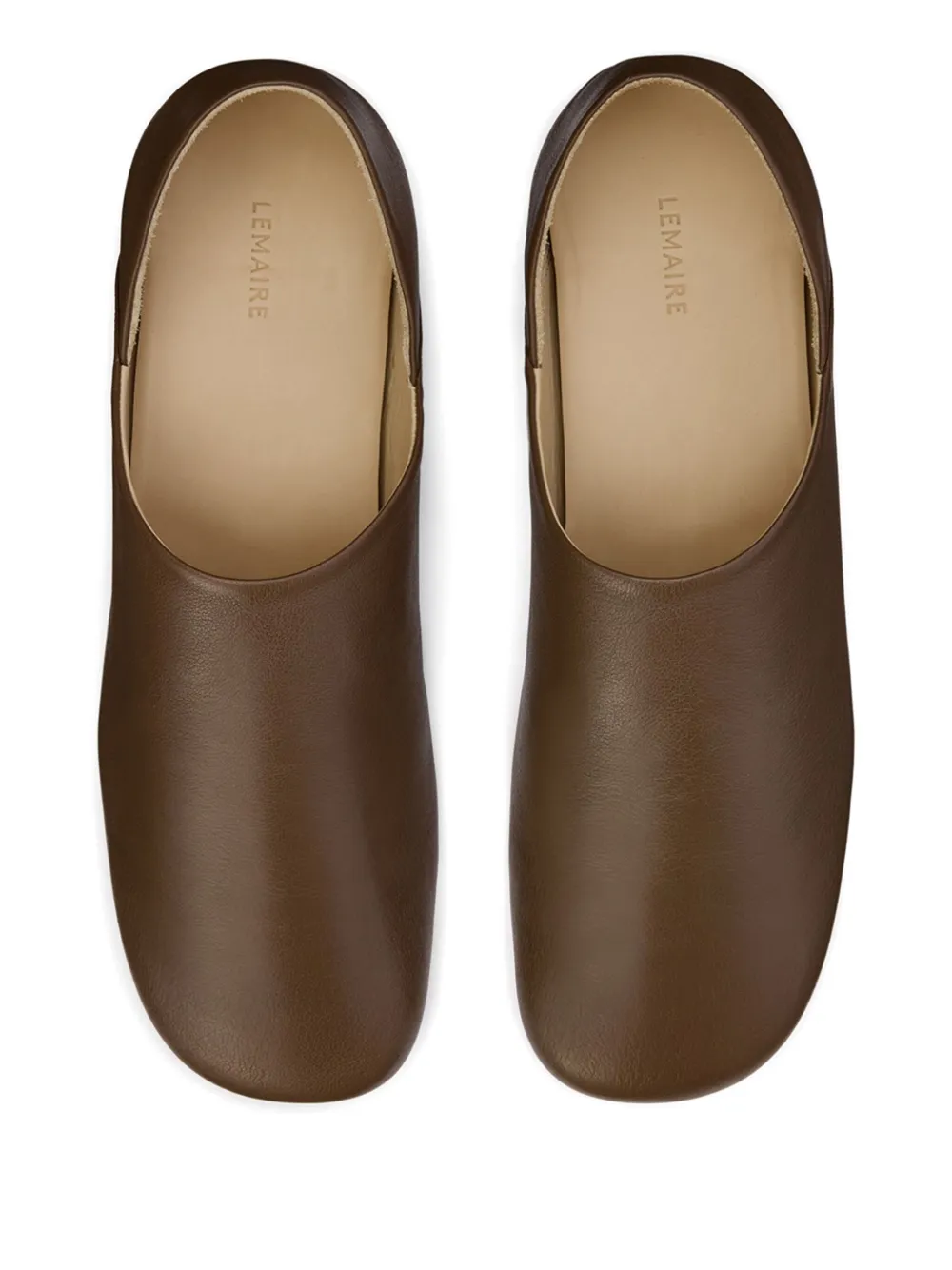 LEMAIRE Leren slippers Bruin