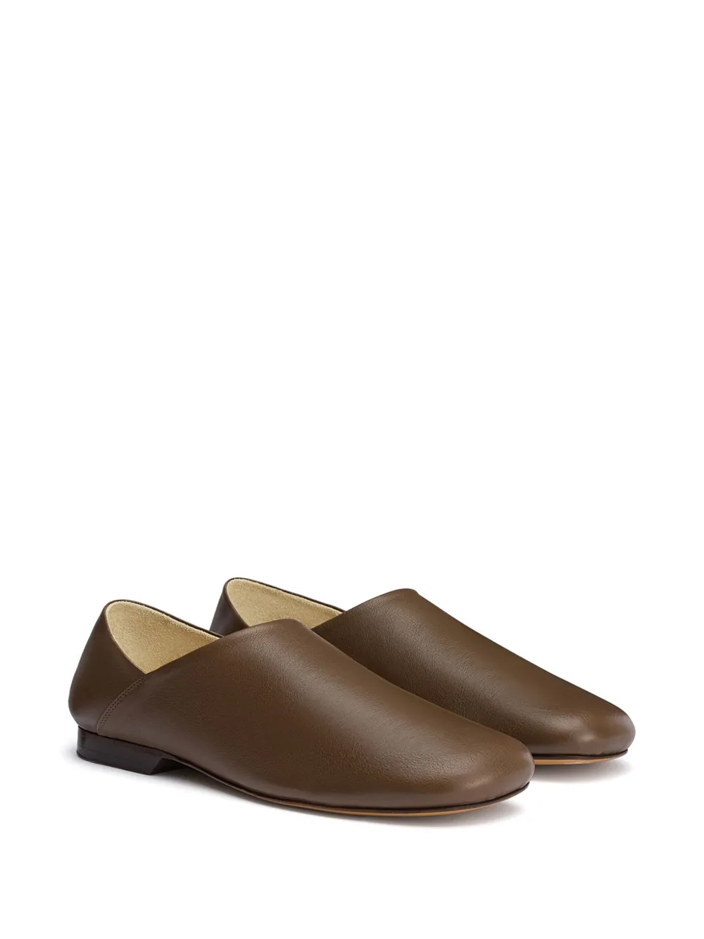 LEMAIRE Leren slippers - Bruin