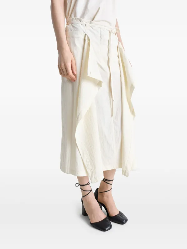 スカート Lemaire Midi skirt Black Asymmetrical Wrapover Midi Skirt by LEMAIRE on Sale