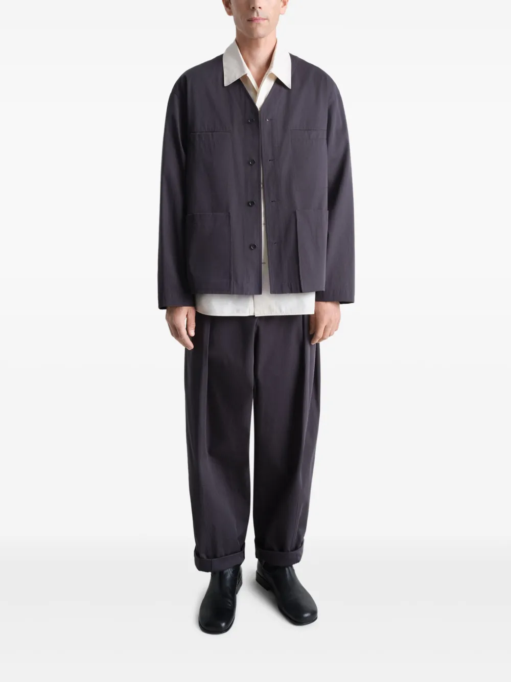 LEMAIRE collarless overshirt | Shirt Jackets | Image 2