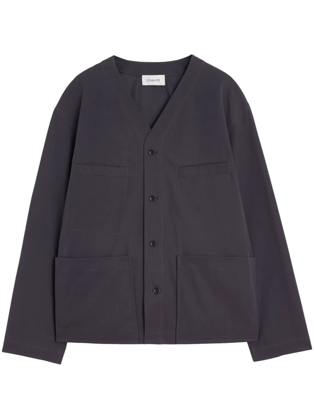 LEMAIRE collarless overshirt | Grey | Image 1