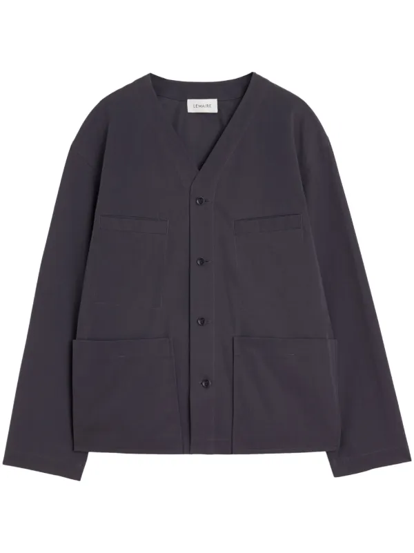 美品 LEMAIRE corduroy overshirt 48 L オフホワ LEMAIRE Collarless Overshirt | Grey | FARFETCH