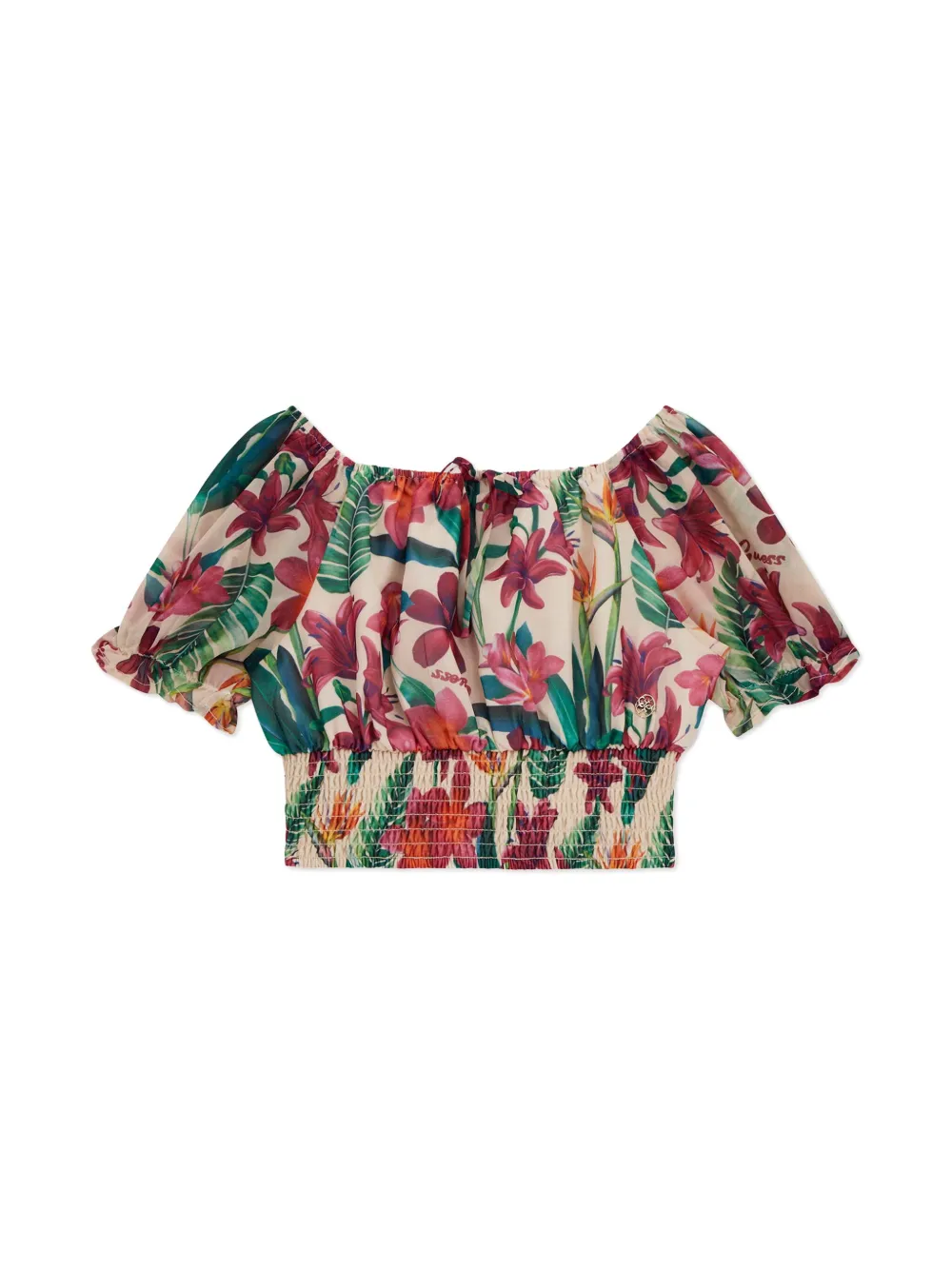 Guess kids Chiffon Floral shirt - Wit