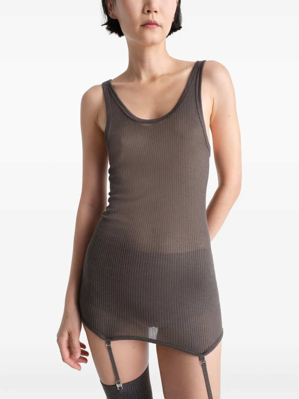 Shop Lemaire Suspenders Tank Top In Braun