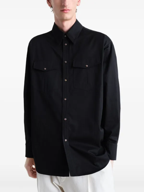 LEMAIRE Western Shirt | Black | FARFETCH JO