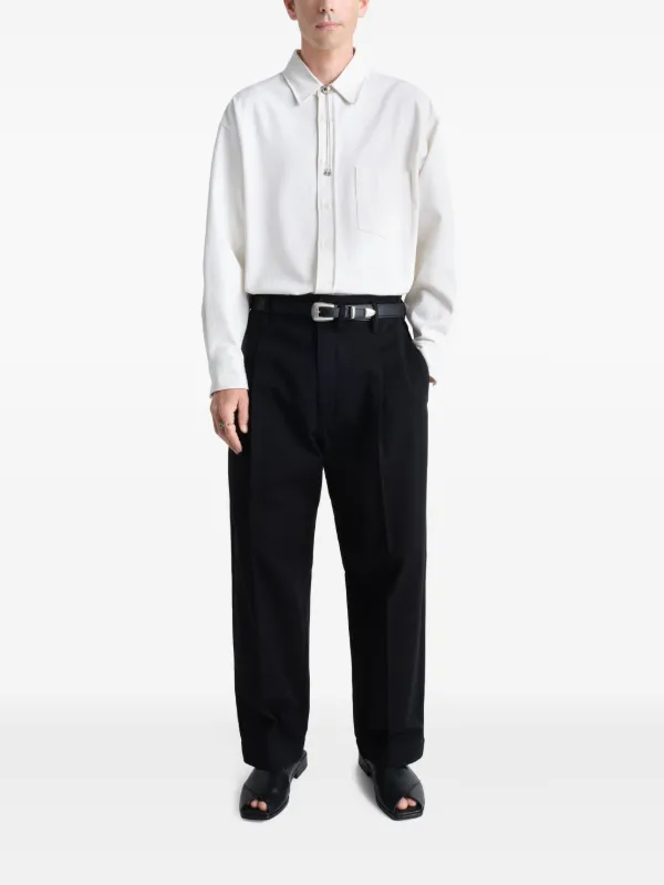 【関税込み】LEMAIRE ブラック テーパードパンツ LEMAIRE テーパードパンツ | ブラック | FARFETCH JP