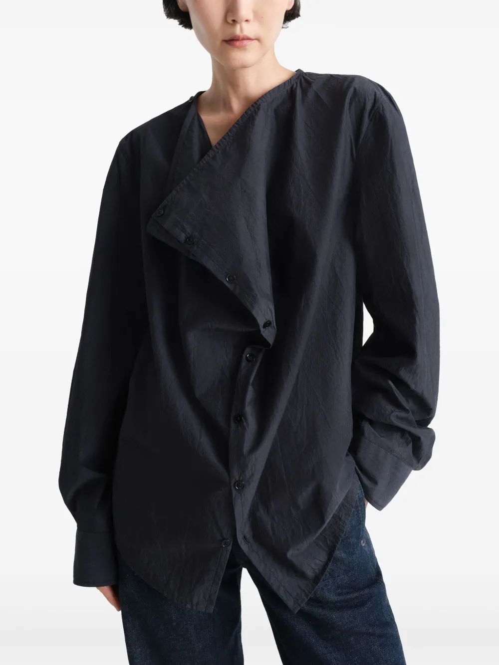 LEMAIRE Blouse met zachte kraag Zwart