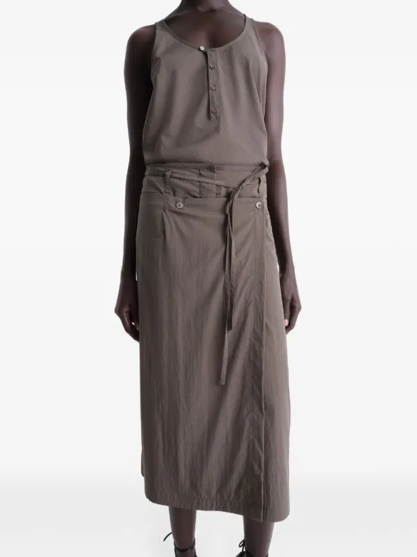LEMAIRE Convertible Midi Skirt | Brown | FARFETCH