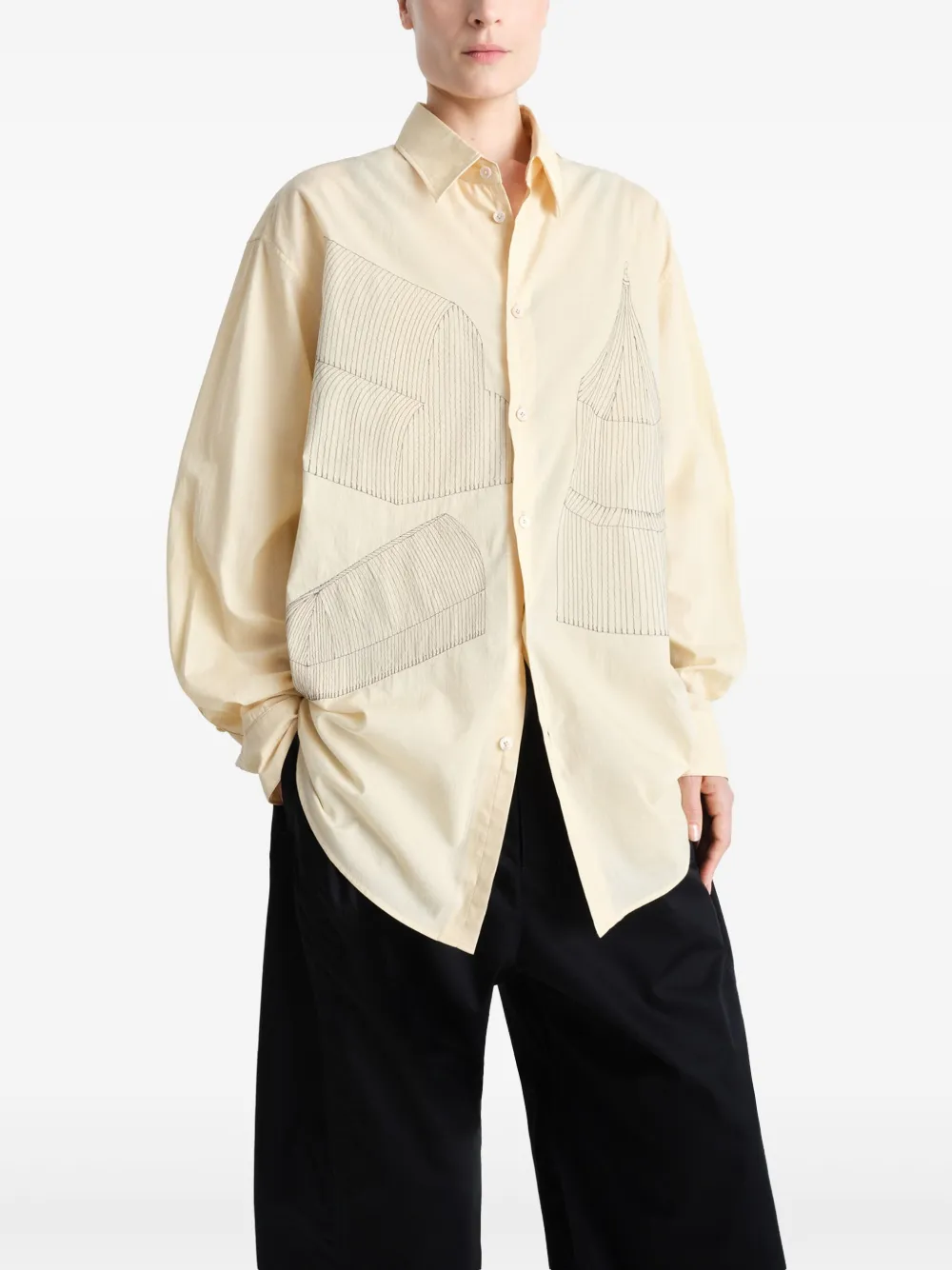 LEMAIRE x Philippe Weisbecker ruimvallend shirt Geel