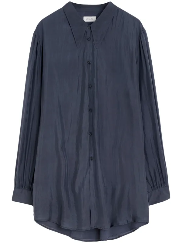 LEMAIRE 22aw スタンドカラーオーバーシャツ ネイビー サイズ46 LEMAIRE 22aw スタンドカラーオーバーシャツ ネイビー サイズ46