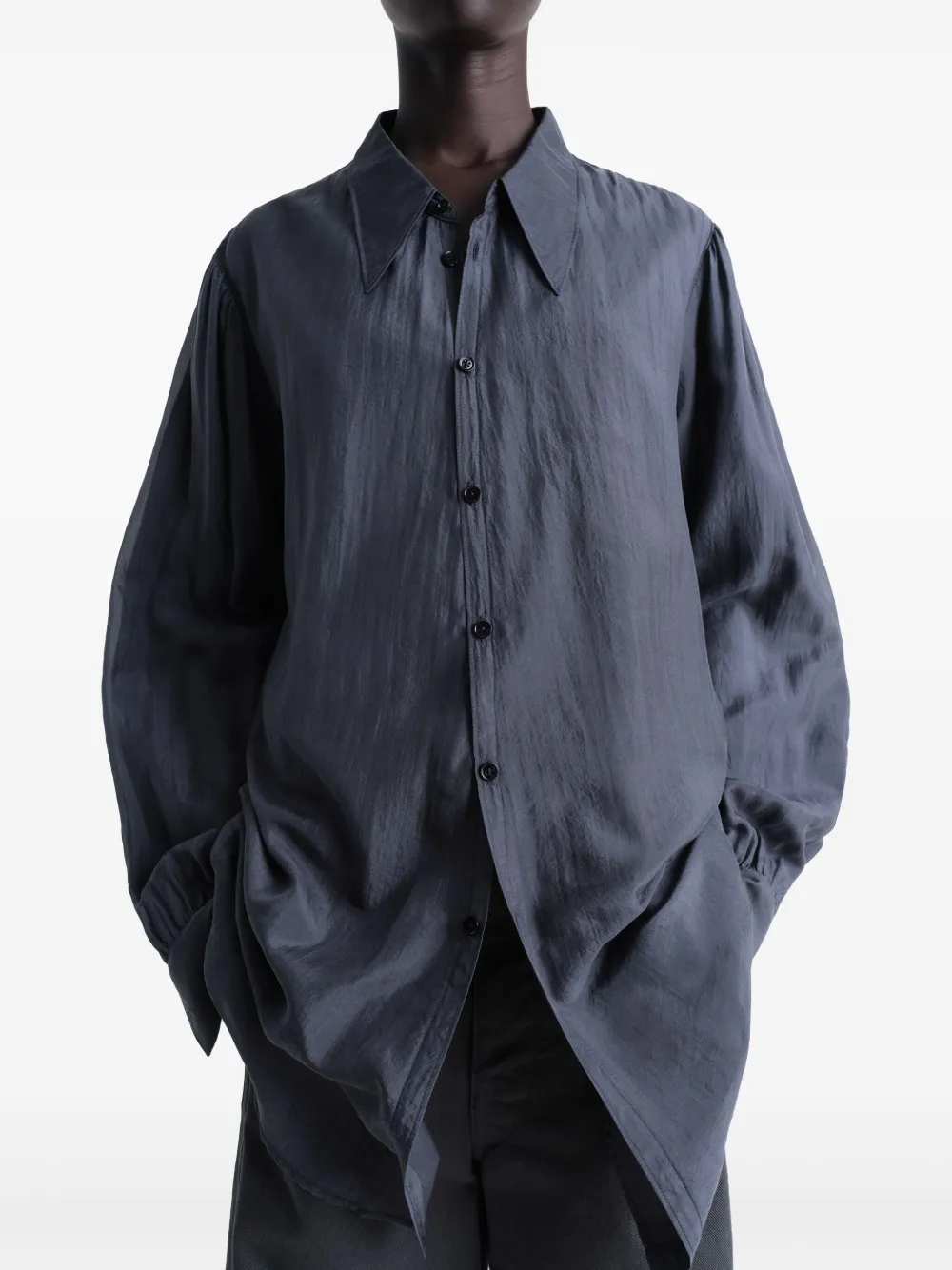 LEMAIRE Blouse met puntkraag Grijs