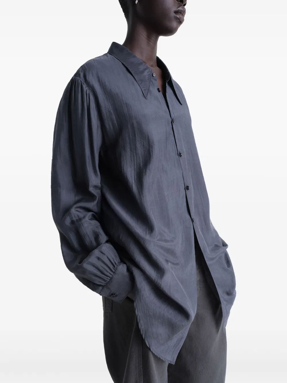 LEMAIRE Blouse met puntkraag Grijs
