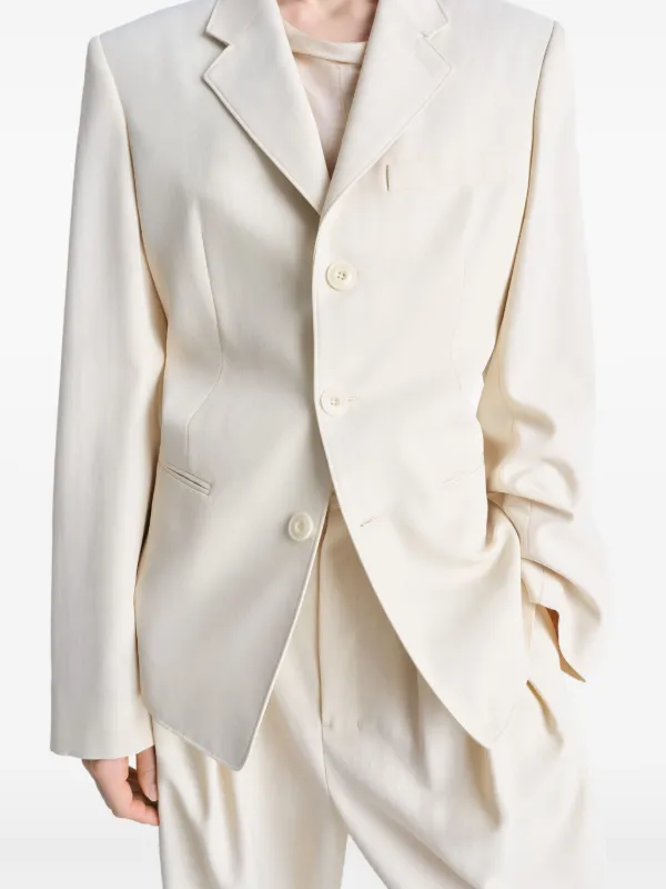 【関税込み】LEMAIRE オフホワイト フィット シングルジャケット LEMAIRE シングルジャケット | ホワイト | FARFETCH JP