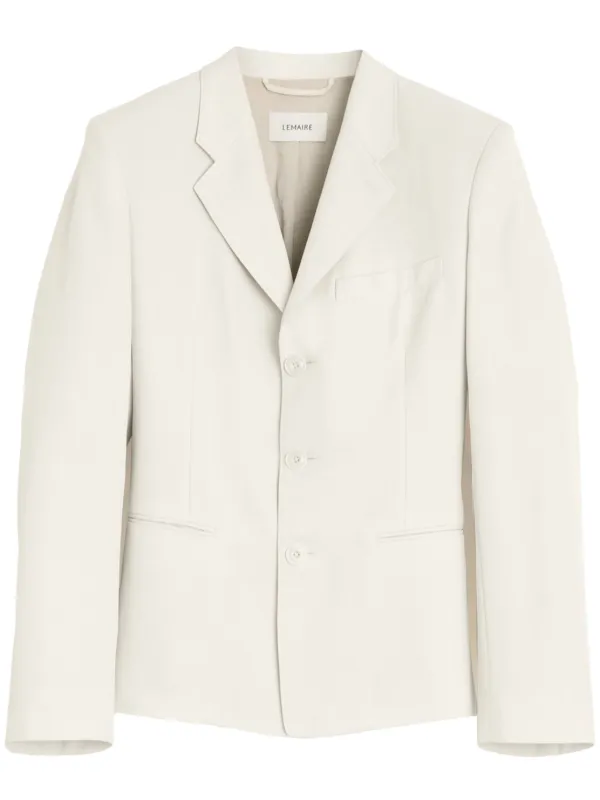 【関税込み】LEMAIRE オフホワイト フィット シングルジャケット LEMAIRE シングルジャケット | ホワイト | FARFETCH JP