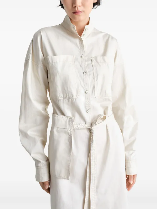 LEMAIRE Belted Maxi Short Dress | White | FARFETCH