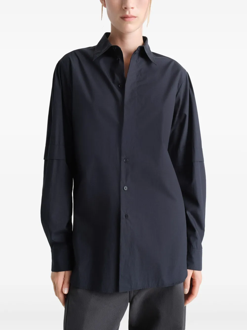 LEMAIRE Blouse met zijsplitten Zwart