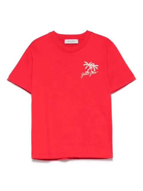 Golden Goose Kids Camiseta com logo bordado
