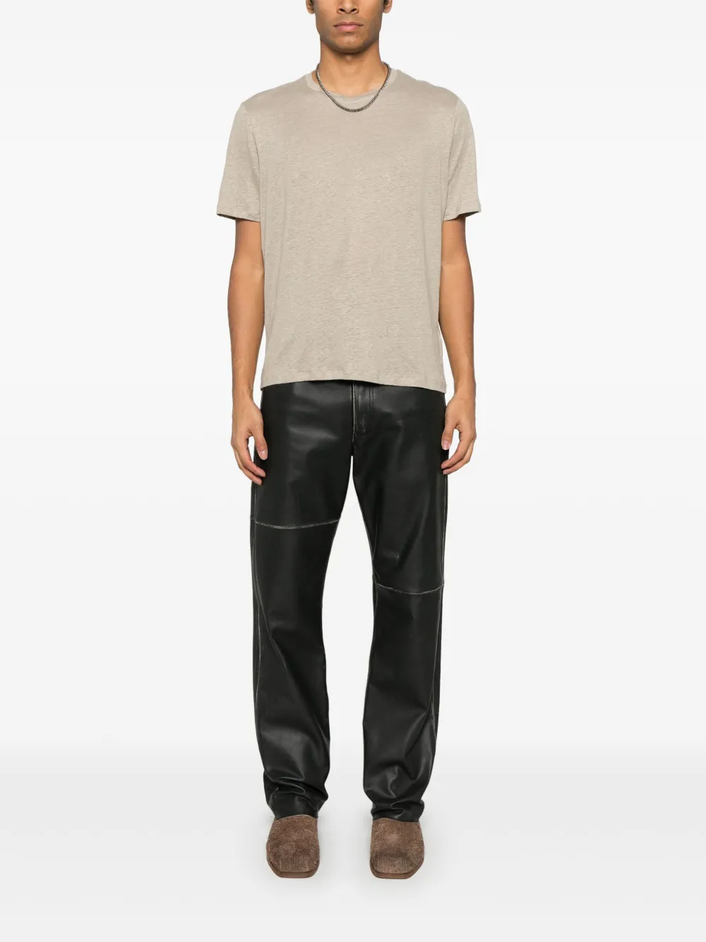 Majestic Filatures T-shirt met ronde hals - Bruin