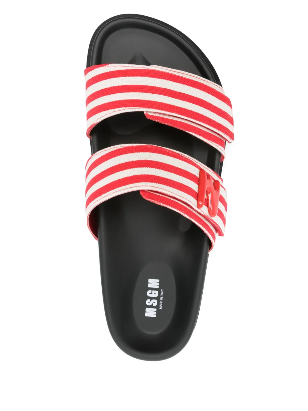 MSGM striped canvas slides Red