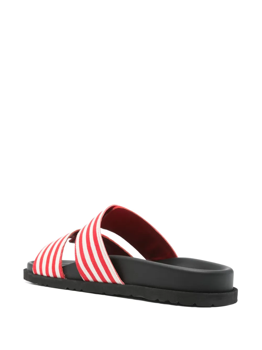 MSGM striped canvas slides Red