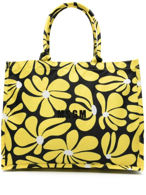 MSGM sac cabas à fleurs - Jaune - MSGM - Modalova