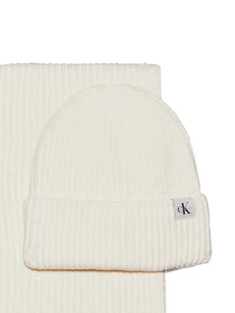 Calvin Klein Kids ribbed beanie set