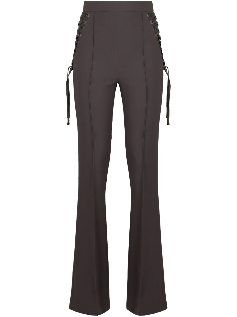 Elisabetta Franchi crêpe flared trousers | Grey | Image 1