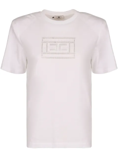 Elisabetta Franchi logo-embroidered cotton T-shirt