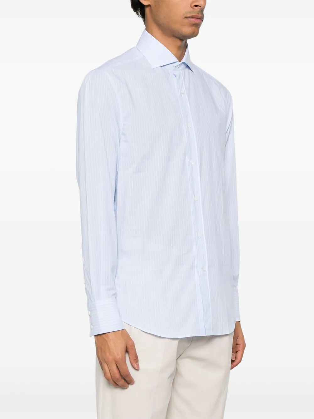 Brunello Cucinelli Gestreept overhemd Blauw