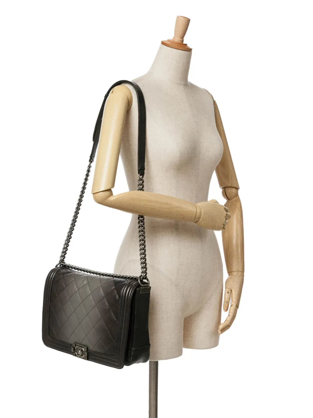 CHANEL Pre-Owned 2013-2014 New Medium gewatteerde crossbodytas met omslag - Grijs