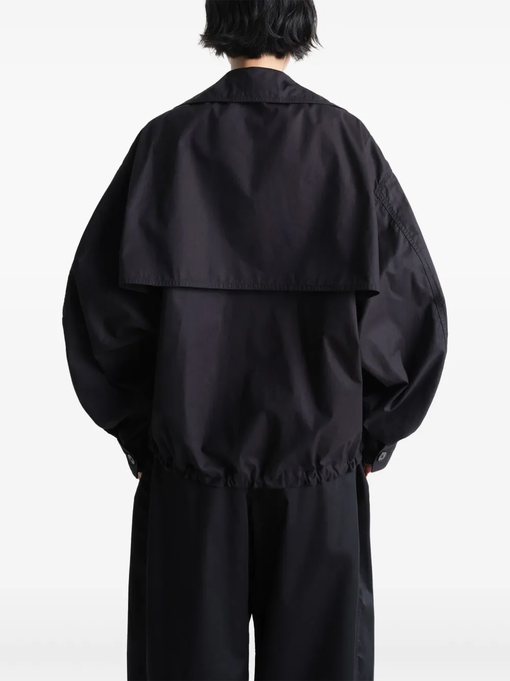 Lemaire Cotton Double-breasted Jacket In Black