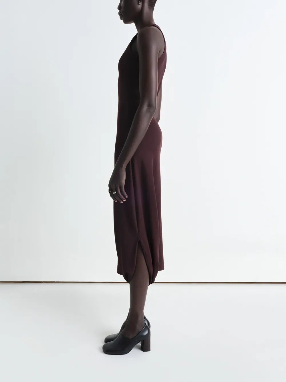 LEMAIRE Midi-jurk met gedraaide zoom Rood