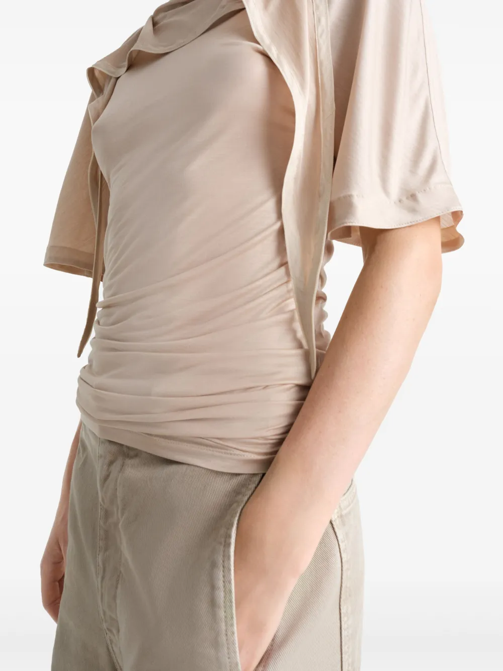 LEMAIRE Short Sleeve With Foulard t-shirt | Neutrals | FARFETCH