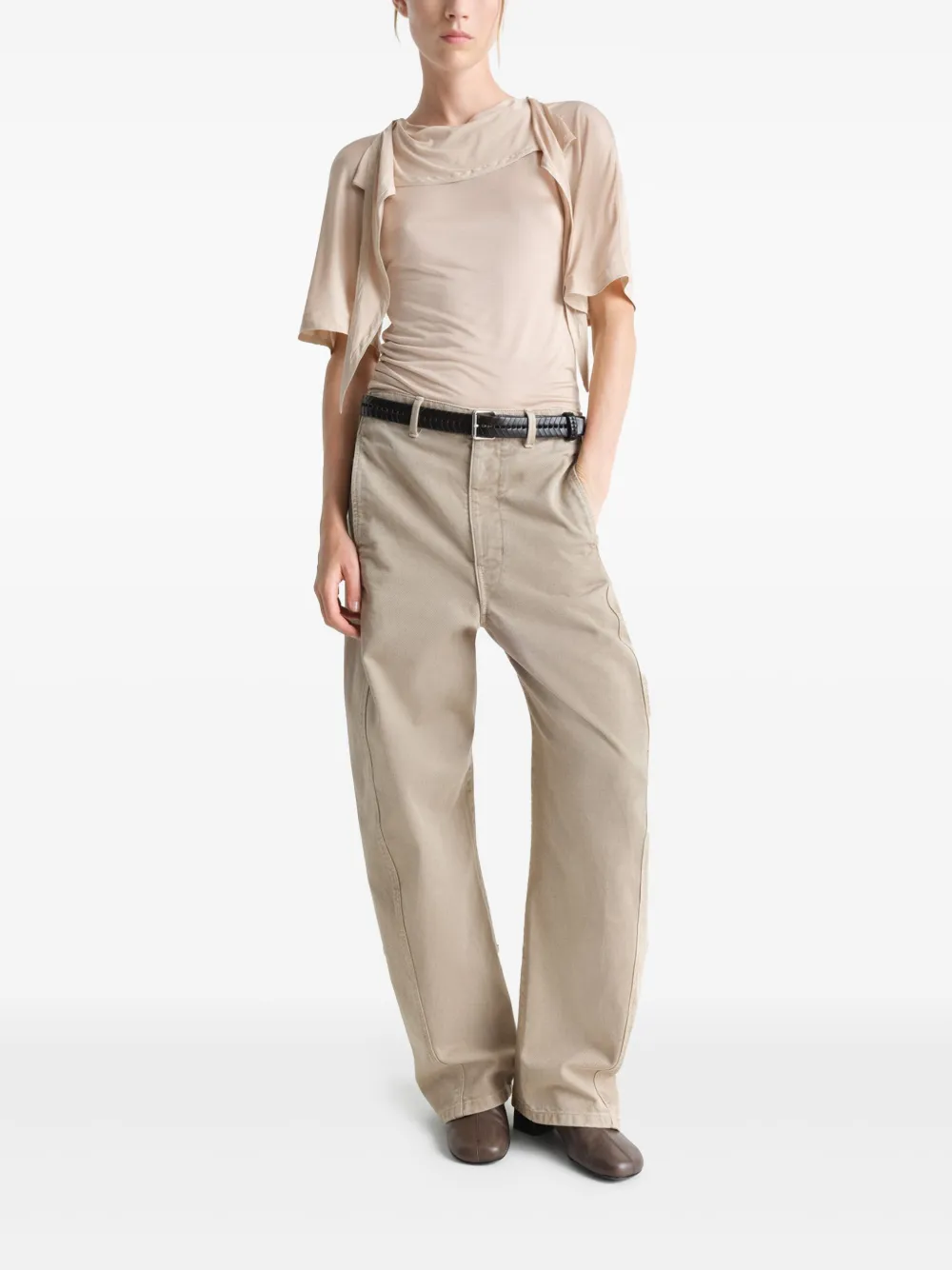 LEMAIRE Foulard T-shirt met korte mouwen Beige