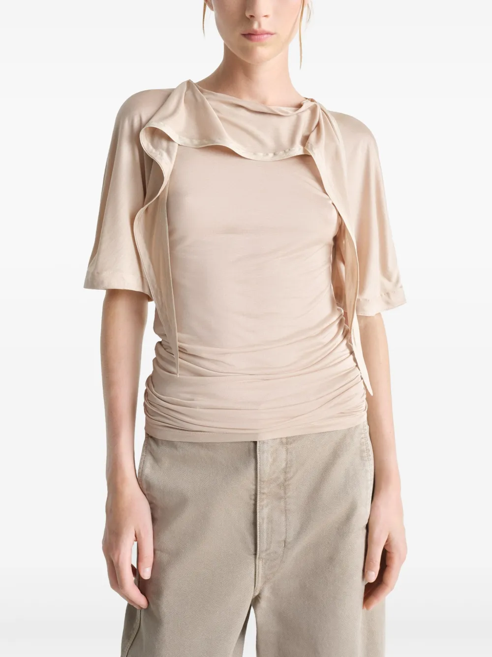 LEMAIRE Foulard T-shirt met korte mouwen Beige