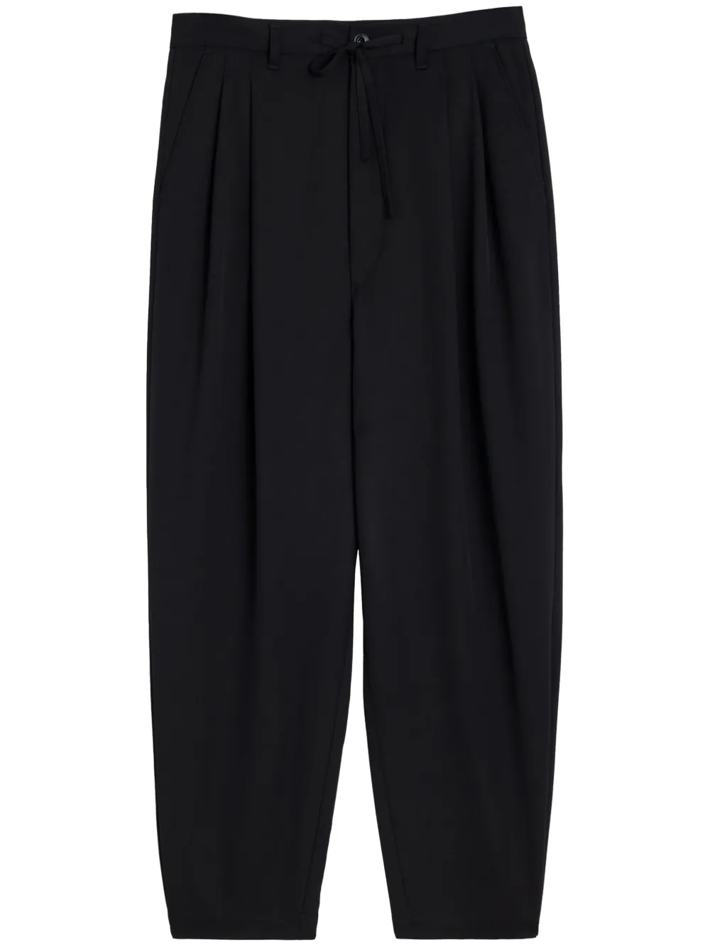 drawstring-waistband pleated trousers