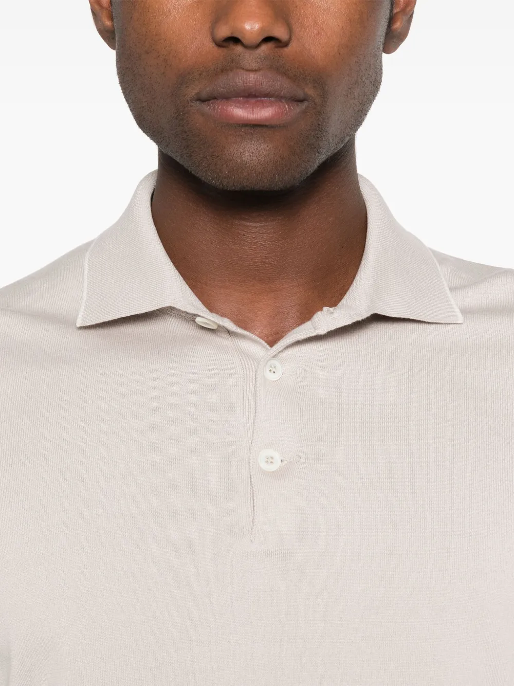 Brunello Cucinelli Fijngebreid poloshirt Beige