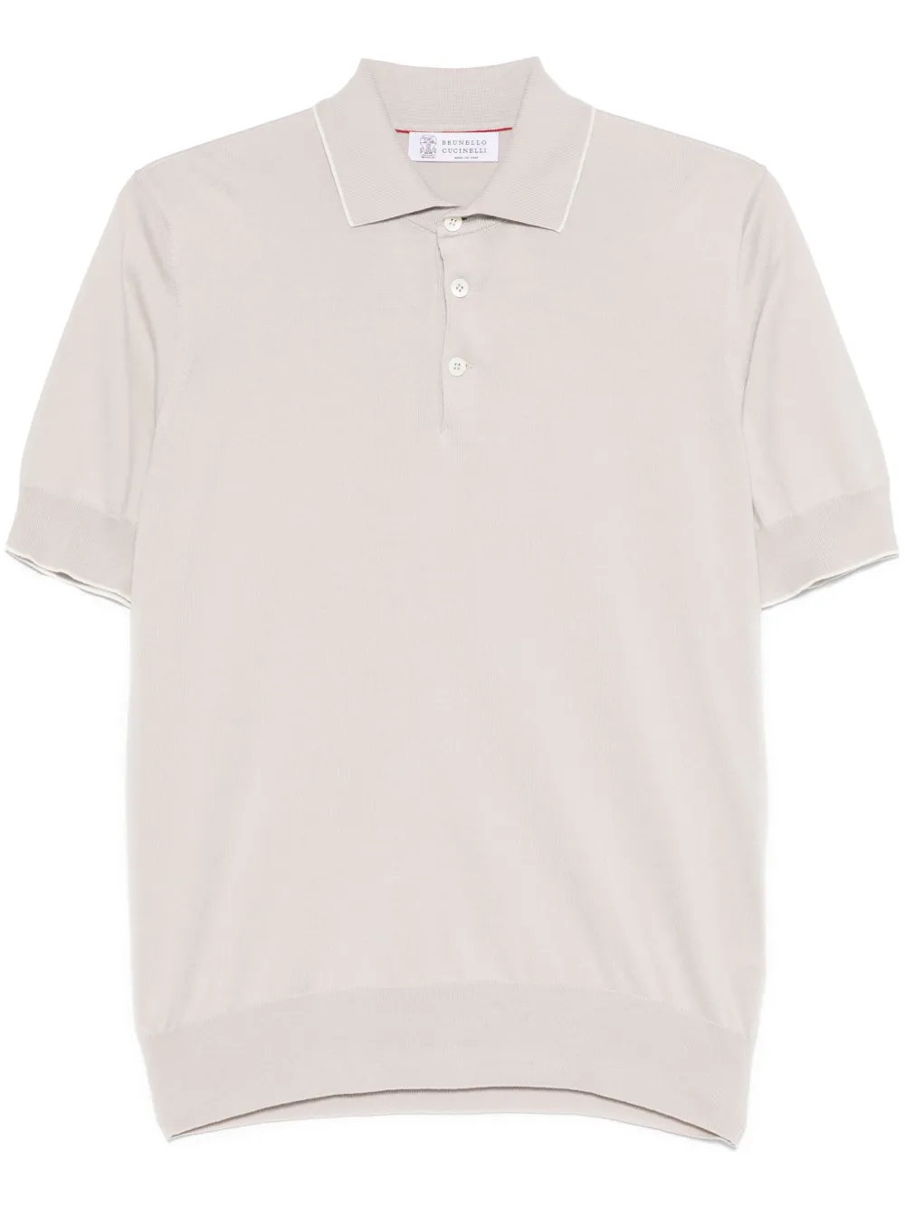 Brunello Cucinelli playera tipo polo de tejido fino | neutro | Image 1
