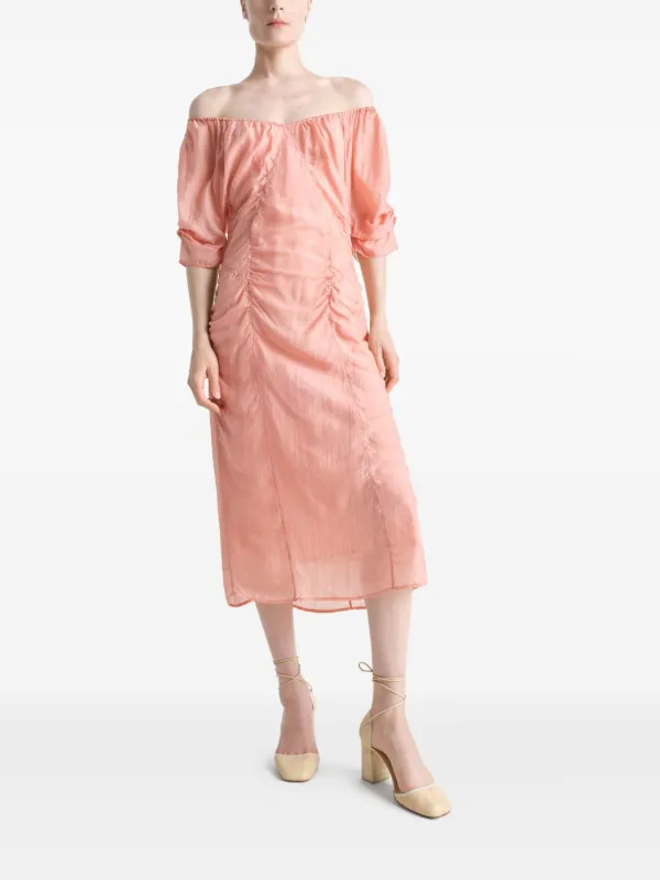 LEMAIRE Chiffon Midi Dress | Pink | FARFETCH