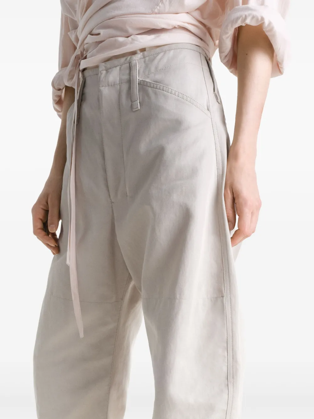 LEMAIRE Fluid broek met toelopende pijpen Beige