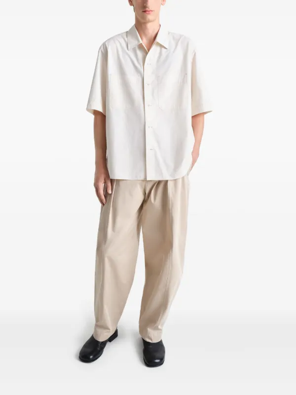LEMAIRE ホワイト 半袖シャツ LEMAIRE spread-collar Shirt | Neutrals | FARFETCH
