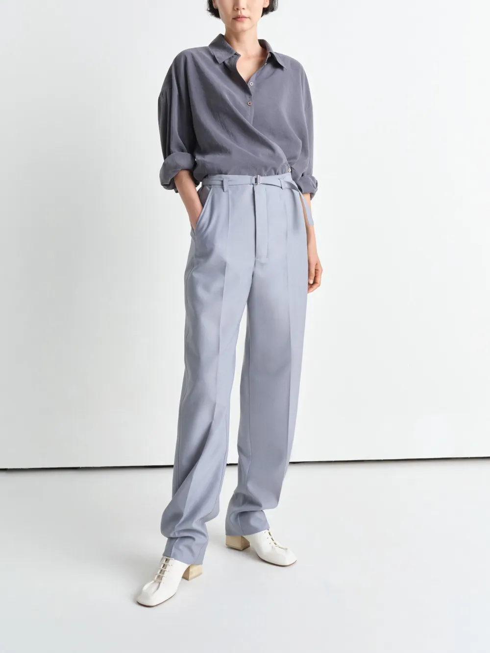 LEMAIRE belted tailores pants - Grijs