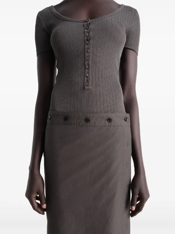 【関税込み】LEMAIRE ブラウン Buttoned マキシスカート LEMAIRE / DARK BROWN BUTTONED LONG SKIRT | THE LIBRARY（ザ