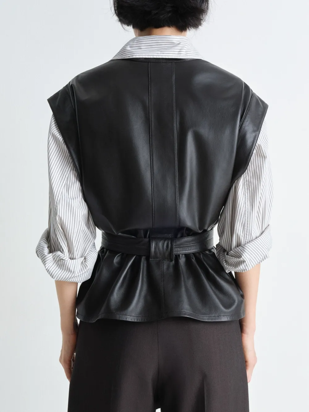 LEMAIRE Leren gilet Bruin