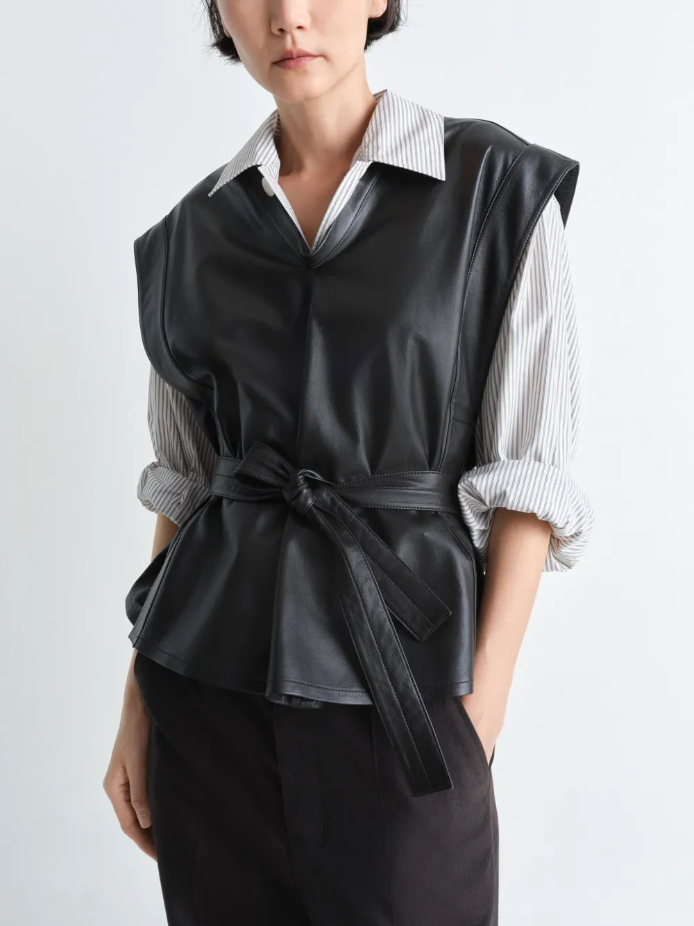 LEMAIRE Leren gilet Bruin