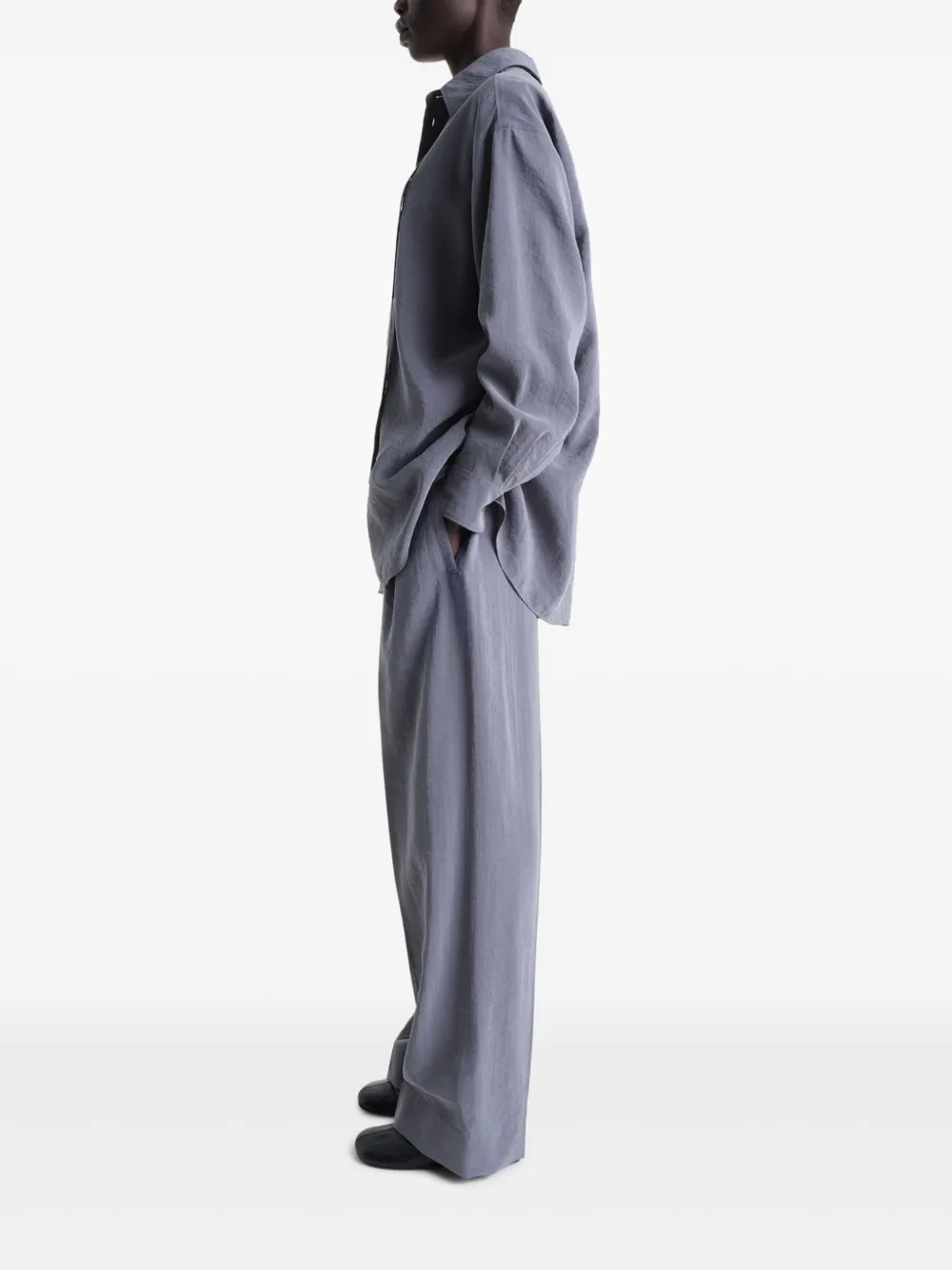 Lemaire Detachable Tie Shirt In Purple
