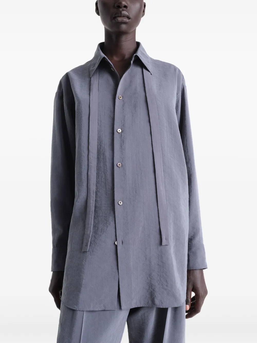 Lemaire Detachable Tie Shirt In Purple