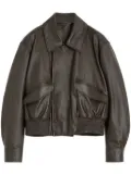 LEMAIRE leather bomber jacket - Brown