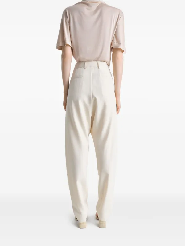 LEMAIRE Pleated Tailored Pants | White | FARFETCH