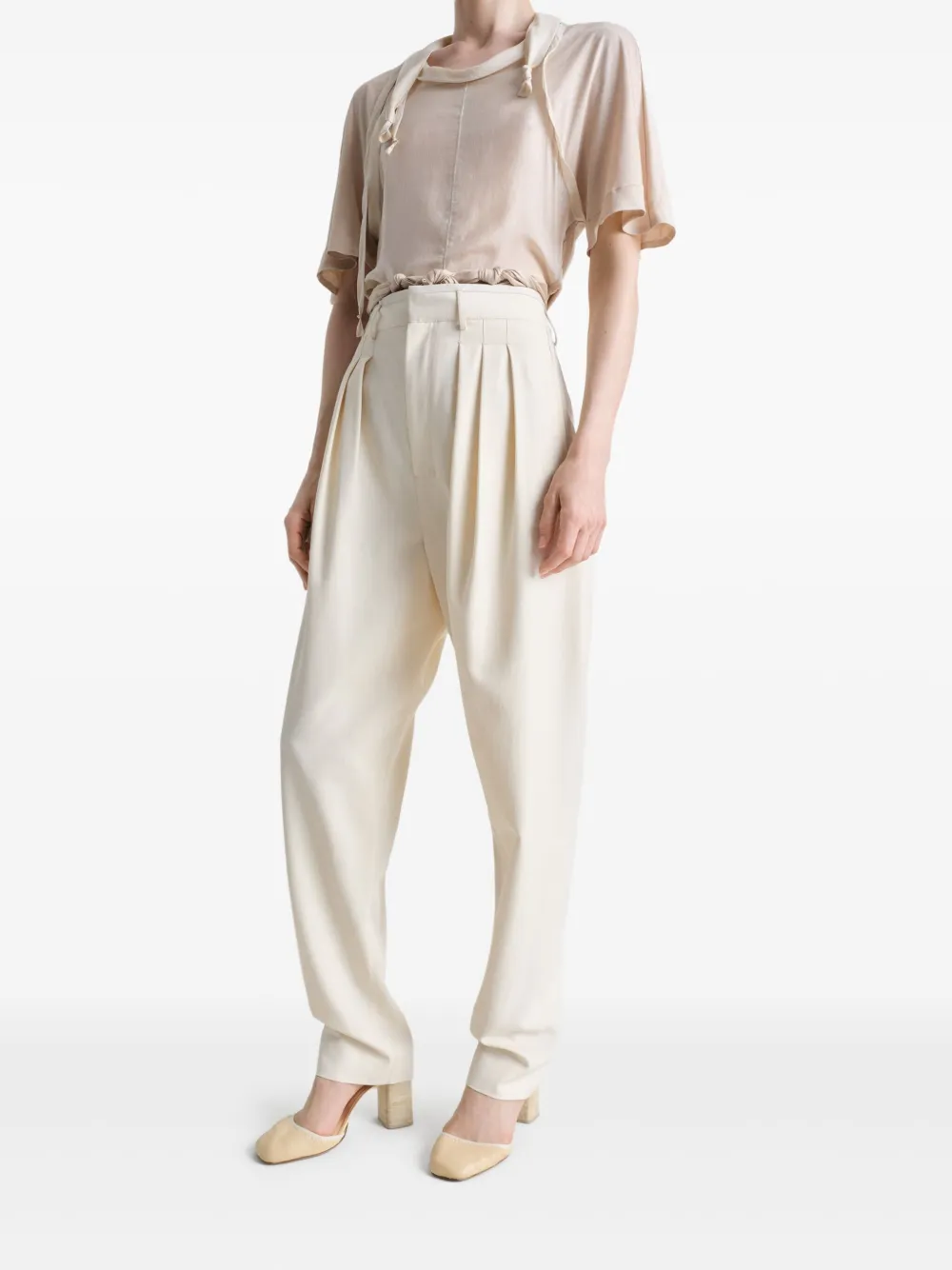 LEMAIRE Geplooide pantalon - Wit